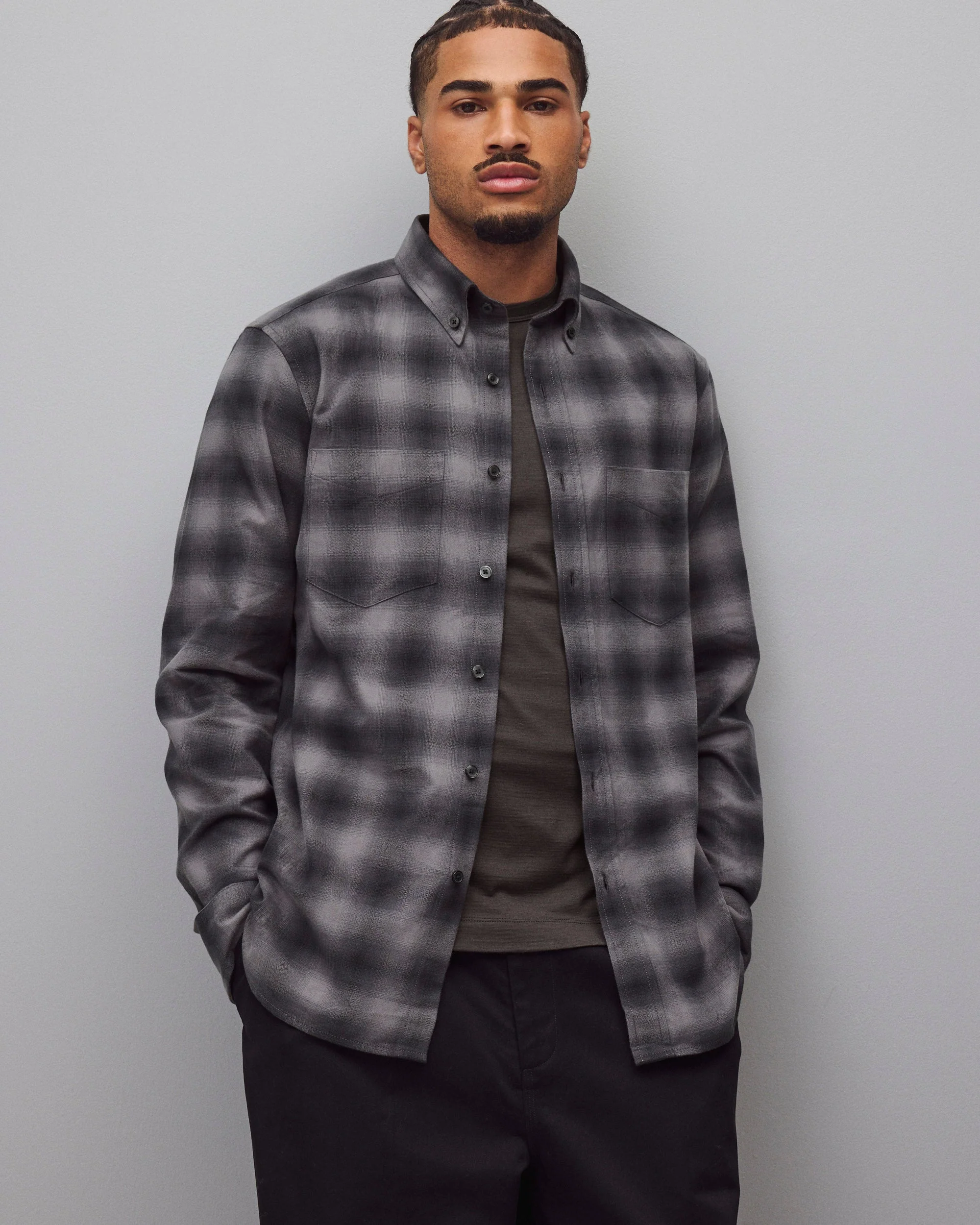 Cotton Plaid Site Standard Shirt - Image 2