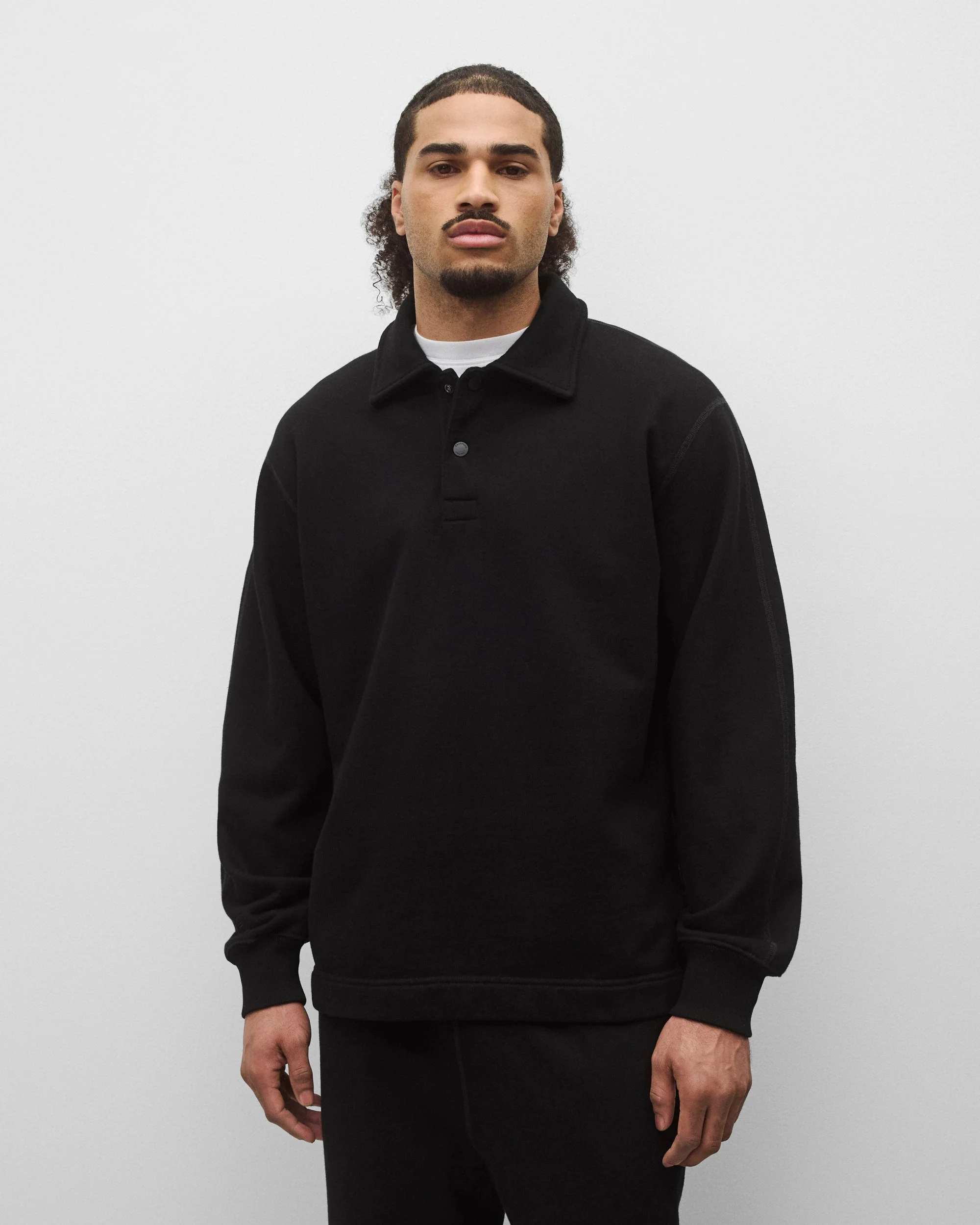 Kyoto Black Midweight Terry Rugby Standard Sweater - Image 2