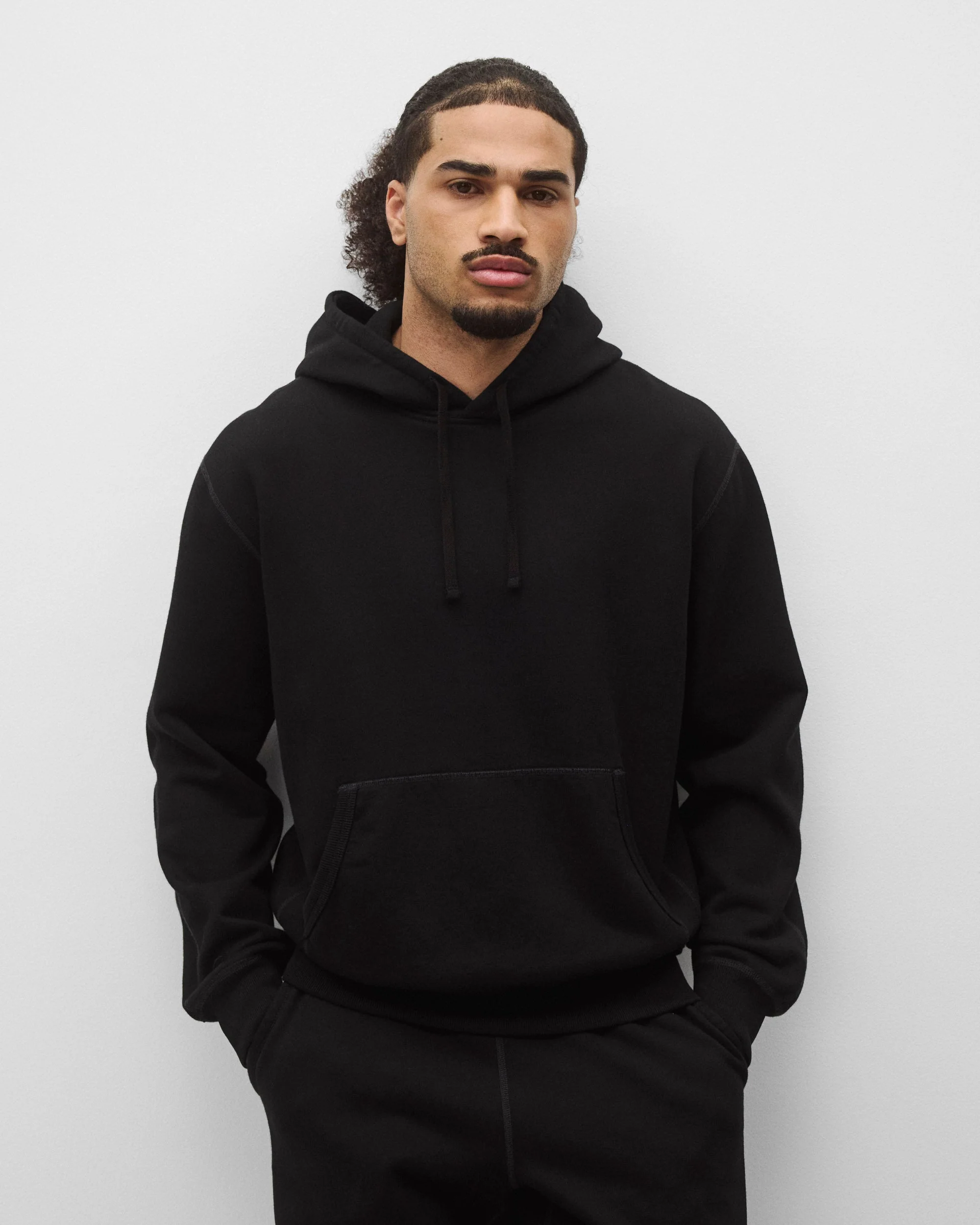 Kyoto Black Midweight Terry Standard Hoodie - Image 2