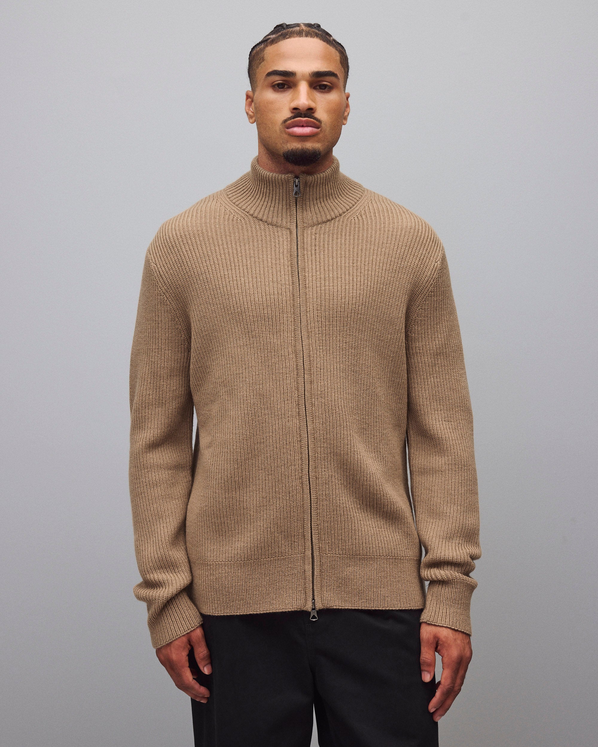 Merino Rib Vinnie Track Jacket - Image 2